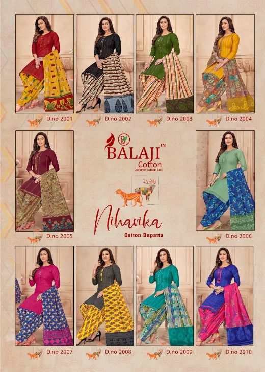 Balaji Niharika Casual Daily Wear Cotton Printed Latest Dress Material Collection